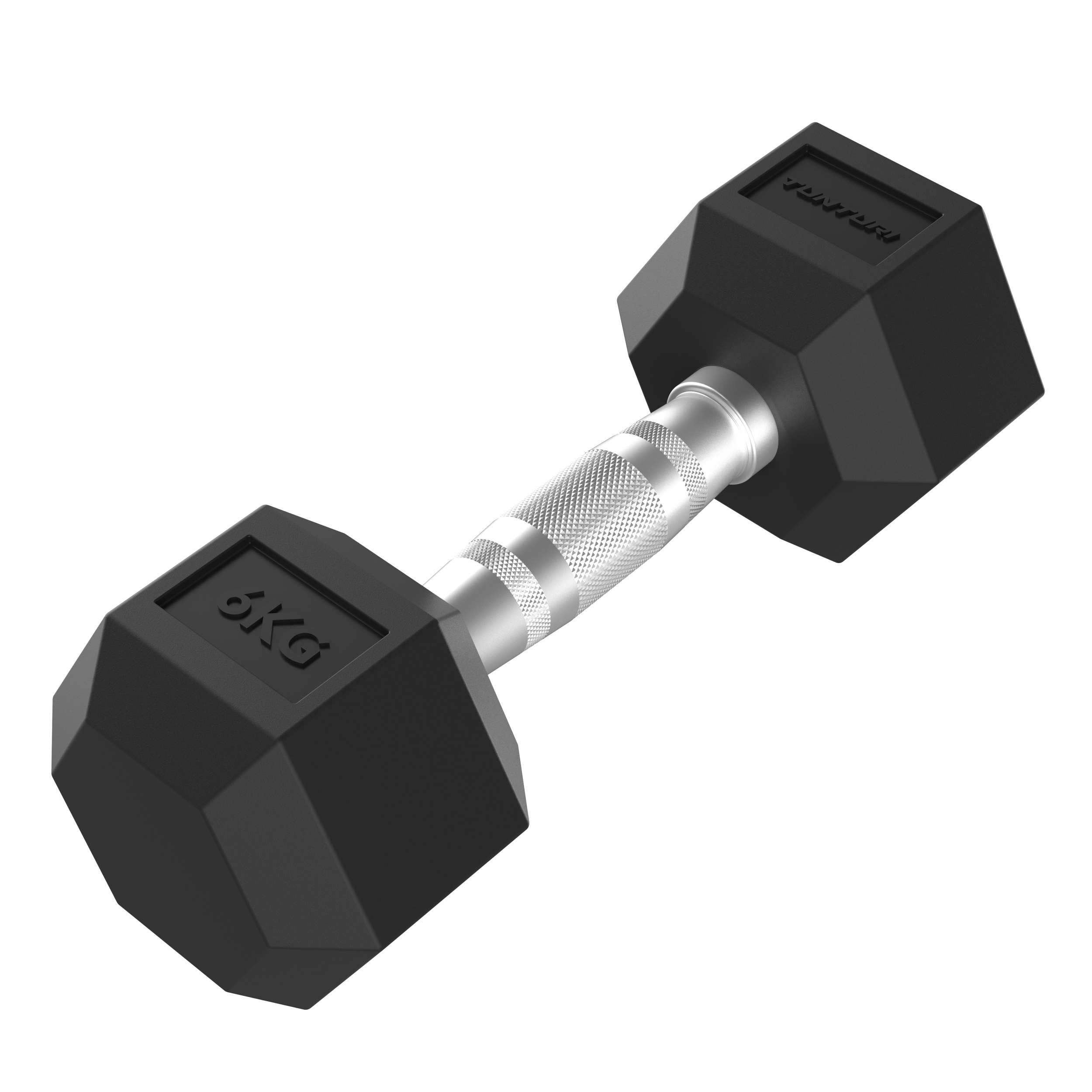 1 x korte halter, zeshoekig, ergonomisch, met chromen handvat en 1 x korte halter, zeshoekig, ergonomisch, met chromen handvat en