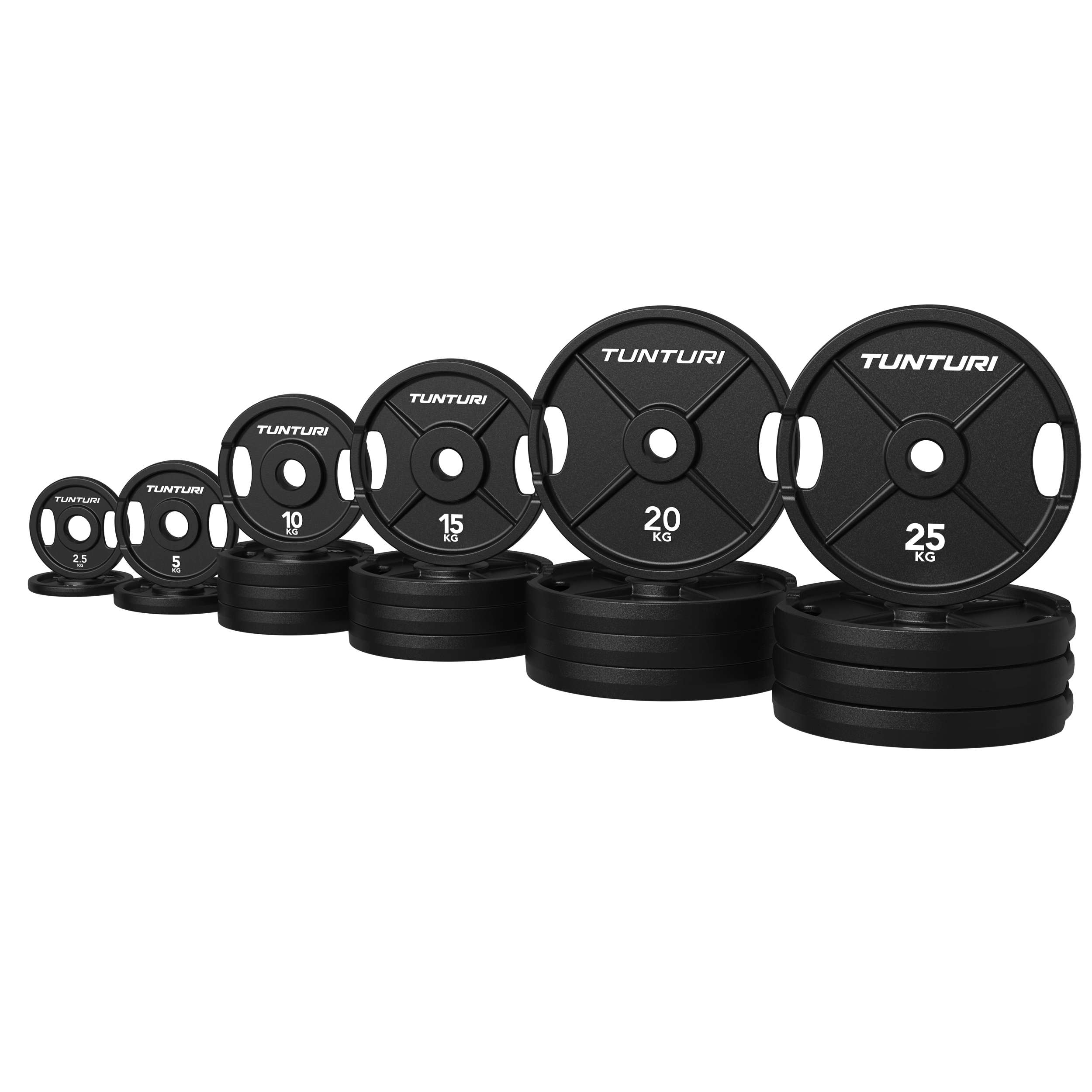 Olympische halterschijven voor lange en korte halters, bumperplates gat 50 mm, rubberen gewichtsschijven van 2,5 kg tot 20 kg (2 schijven à 5 kg Olympische halterschijven voor lange en korte halters, bumperplates gat 50 mm, rubberen gewichtsschijven van 2,5 kg tot 20 kg (2 schijven à 5 kg