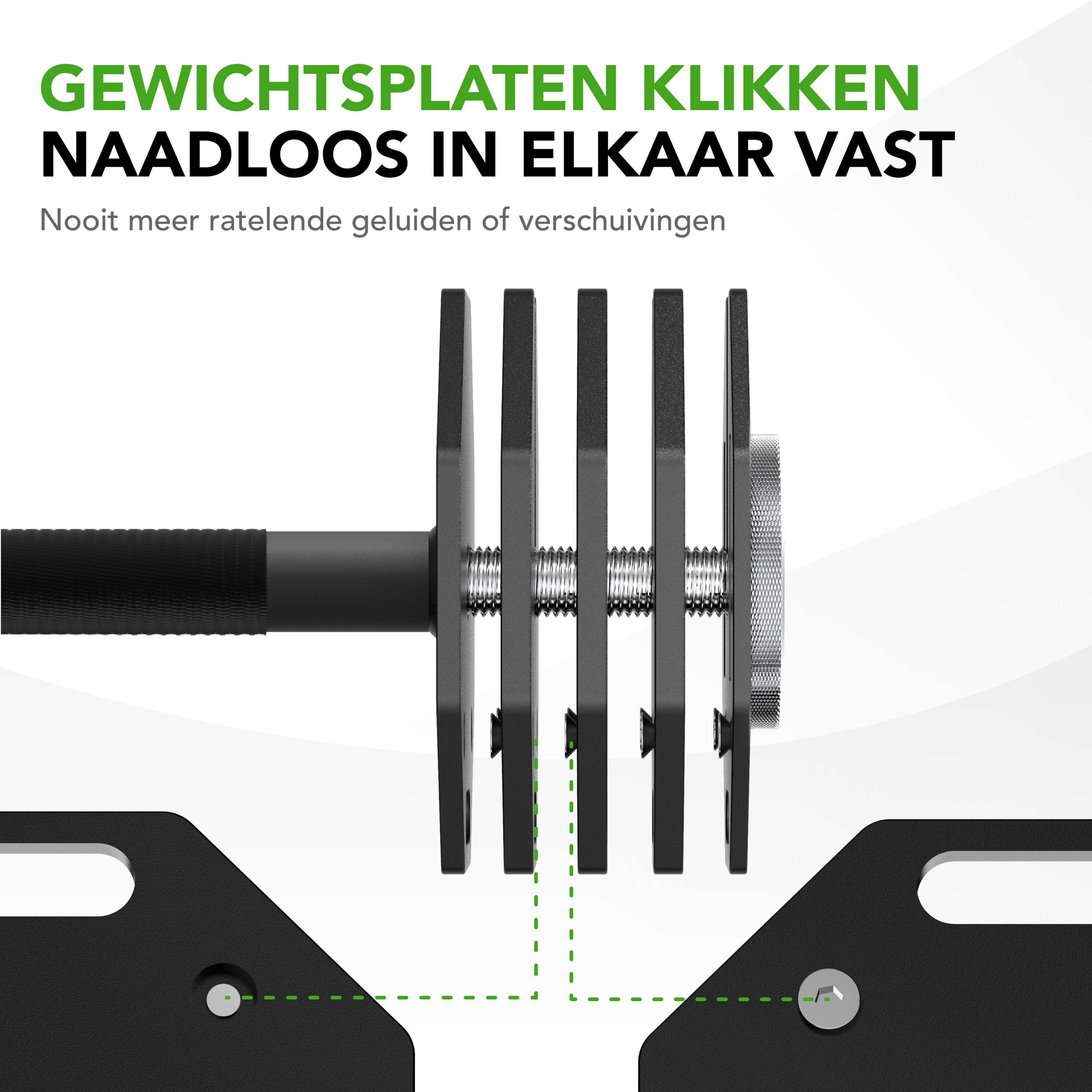 Training halterset 50kg Vinyl Zwart Tunturi