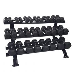 RS Sports Voordeelset Hexa dumbells l 1 t/m 20 kg + 1x dumbellrek 3 laags