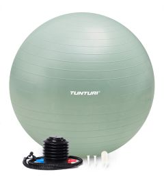 Tunturi Anti Burst Fitness bal met Pomp | Yoga bal 55 t/m 90 cm | 220 kg gebruikersgewicht | Incl Trainingsapp | Mint