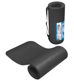 Fitnessmat / trainingsmat NBR Zwart Sixpack RS Sports