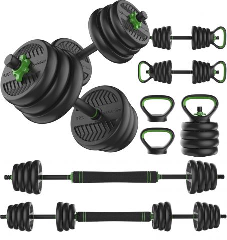 RE:SPORT Set van 2 halters van massief staal, 7,5 kg, halter